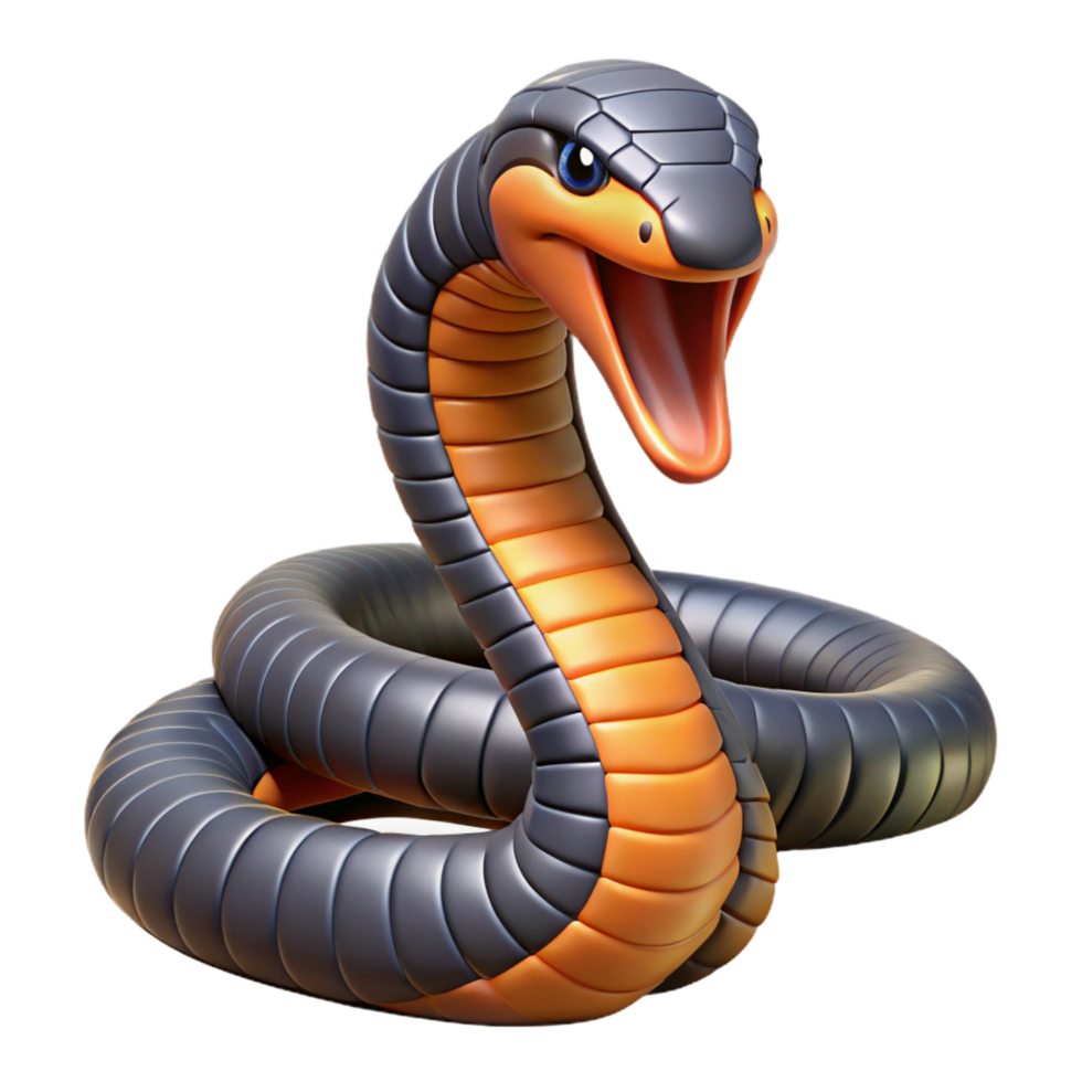 serene unforgettable A venomous cobra snake. NO BACKGROUND with Transparent Background. png
