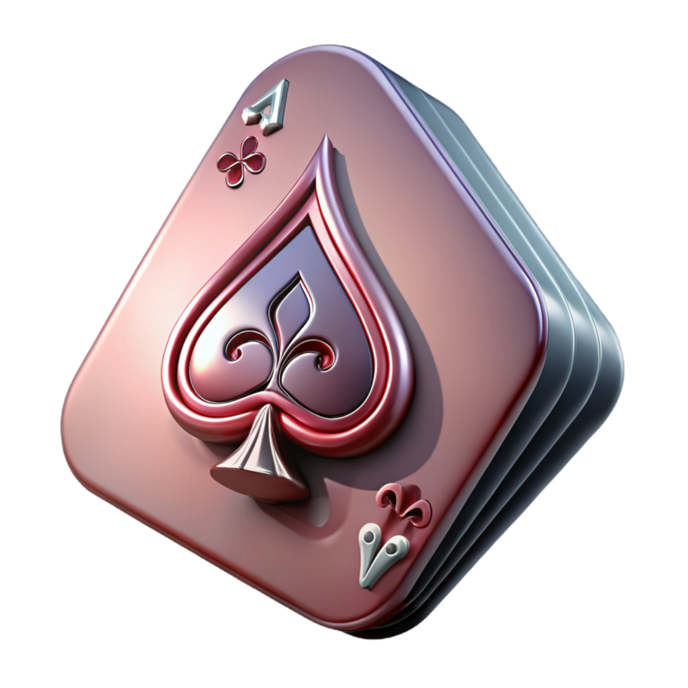 serene distinctive Single playing card, Ace of Spades, ornate design, NO BACKGROUND with Transparent Background. png