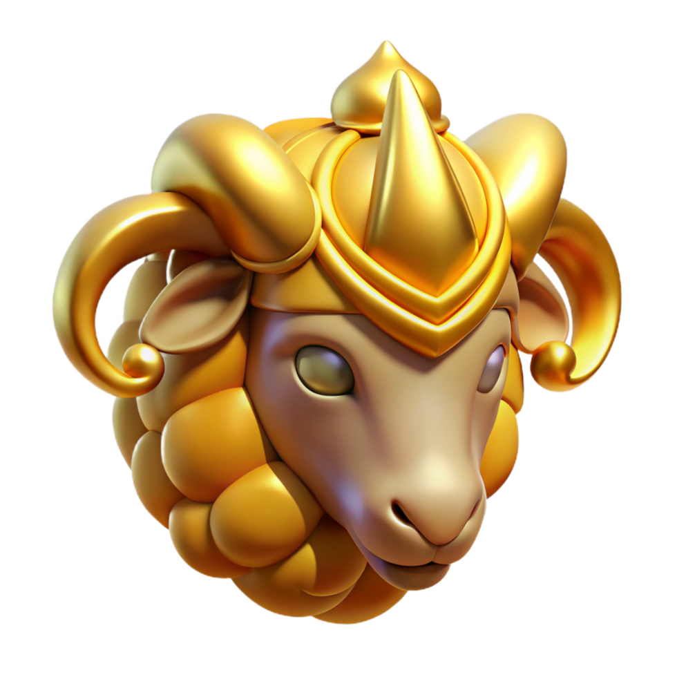 splendid celebrated Golden Fleece, mythical object, quest item, NO BACKGROUND with Transparent Background. png