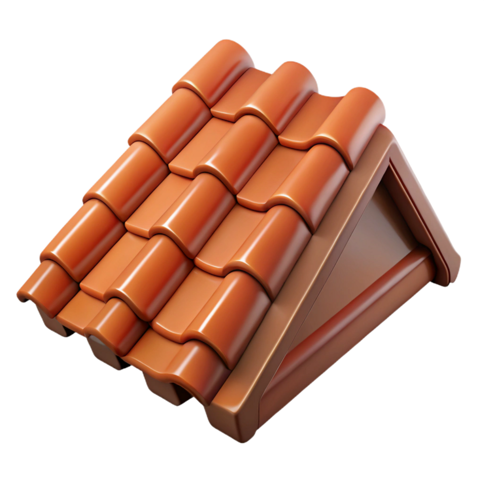 majestic rustic Terracotta roof tile texture, NO BACKGROUND with Transparent Background. sharp png