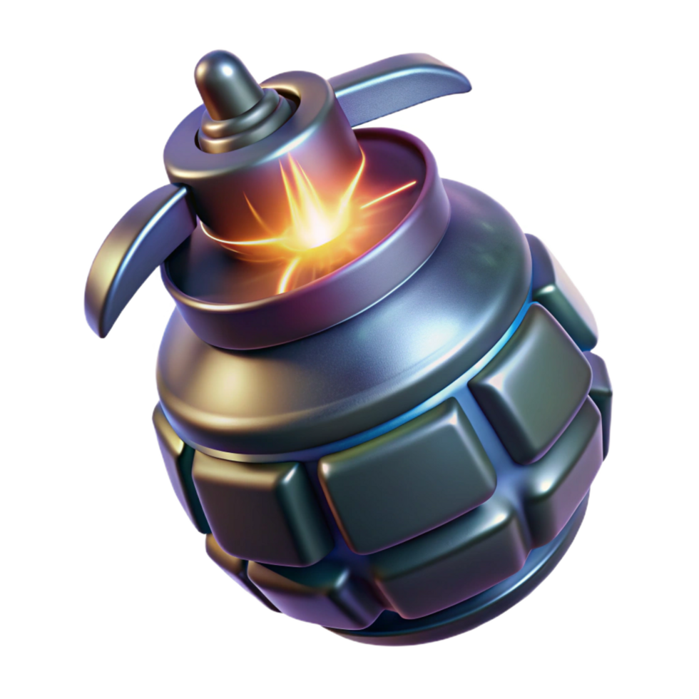 hypnotic dynamic abstract Plasma grenade, glowing, sparking, NO BACKGROUND with Transparent Background. precision png