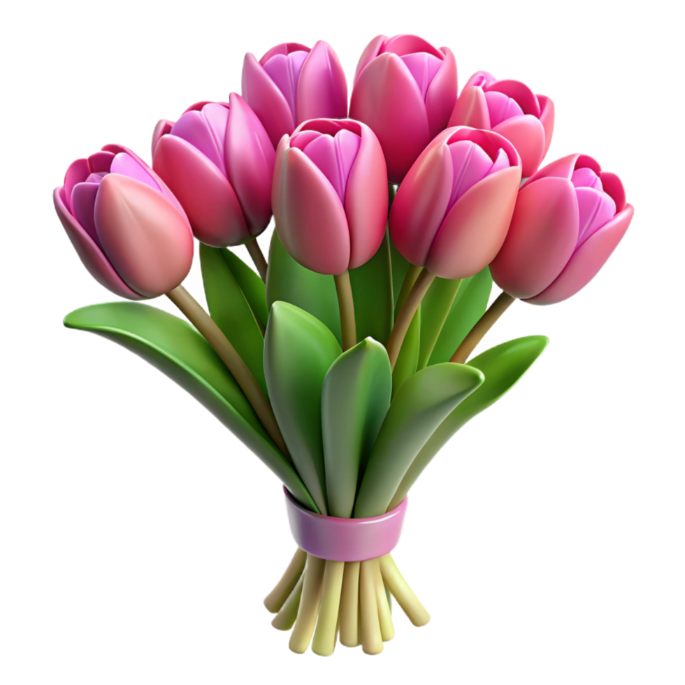 sought-after creative Bouquet of tulips, NO BACKGROUND with Transparent Background. expertly shot png