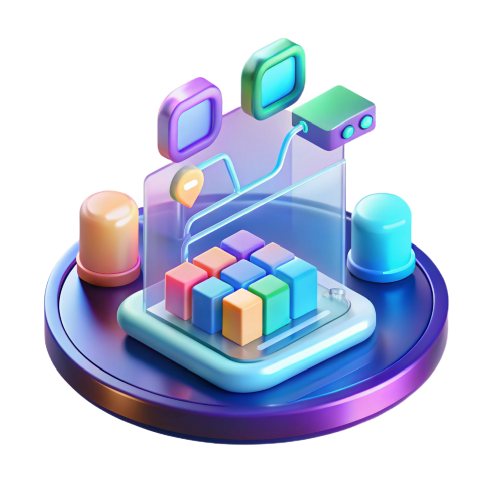striking geometric Holographic interface, data streams, futuristic icons, NO BACKGROUND with Transparent Background. high resolution png