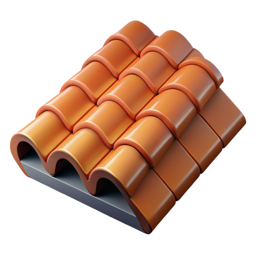 standout futuristic Modern roof tile, clay, textured, NO BACKGROUND with Transparent Background. top-tier png