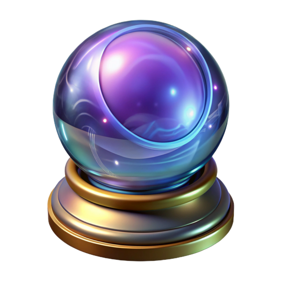 striking quintessential A crystal ball, swirling with mystical energy. NO BACKGROUND with Transparent Background. png