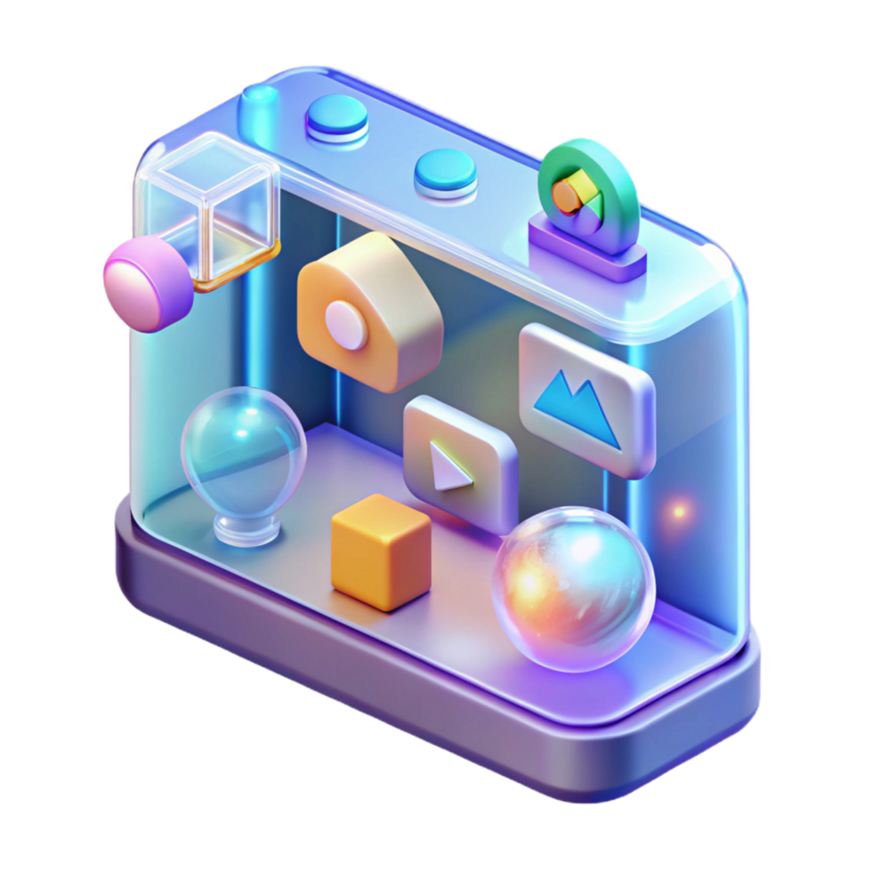 remarkable bohemian Holographic interface with interactive icons. NO BACKGROUND with Transparent Background. refined png