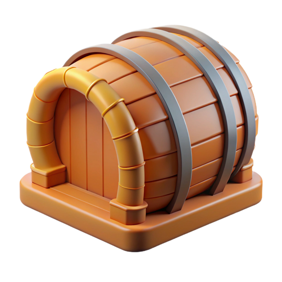 picturesque whimsical abstract Technical illustration of a barrel vault NO BACKGROUND with Transparent Background. 4K png