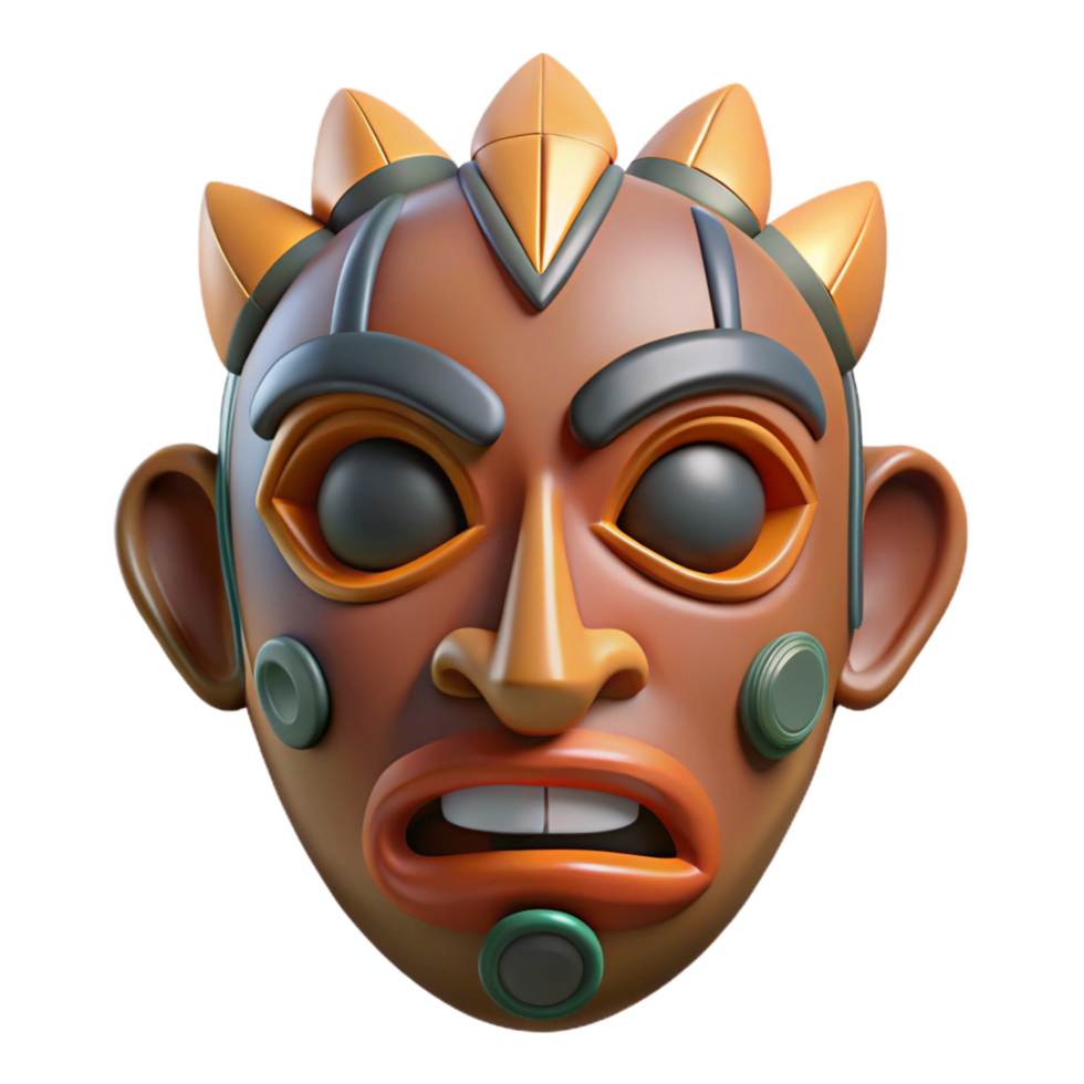 peaceful beautiful A tribal mask NO BACKGROUND with Transparent Background. impeccable png