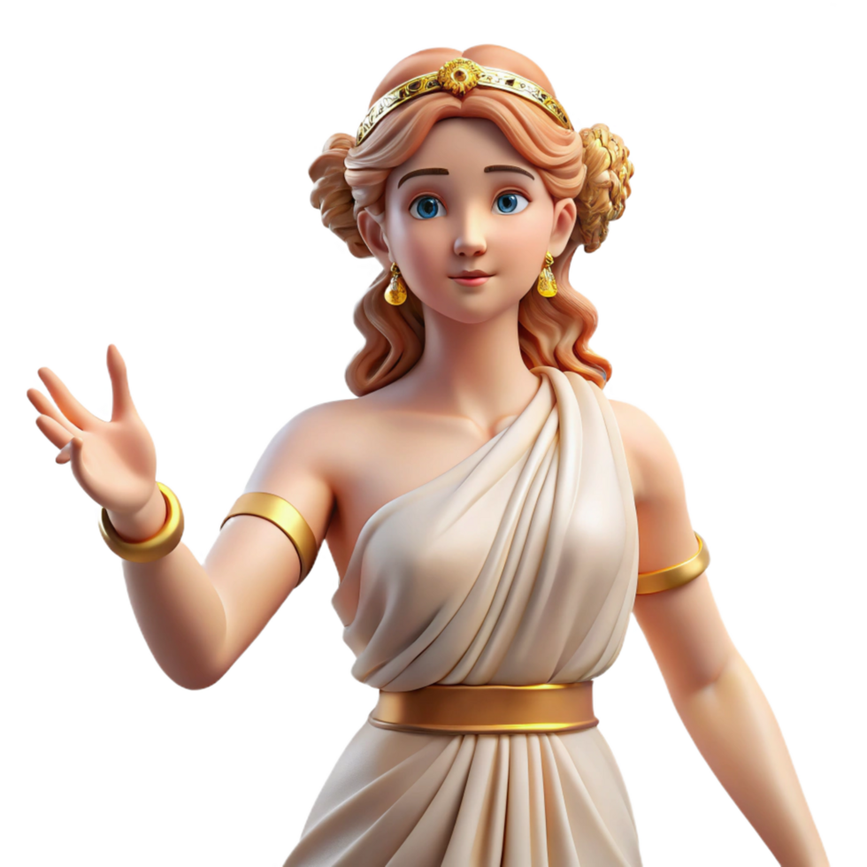 mesmerizing romantic artistic Aphrodite, Goddess of Love and Beauty, graceful pose, NO BACKGROUND with Transparent Background. impeccable png