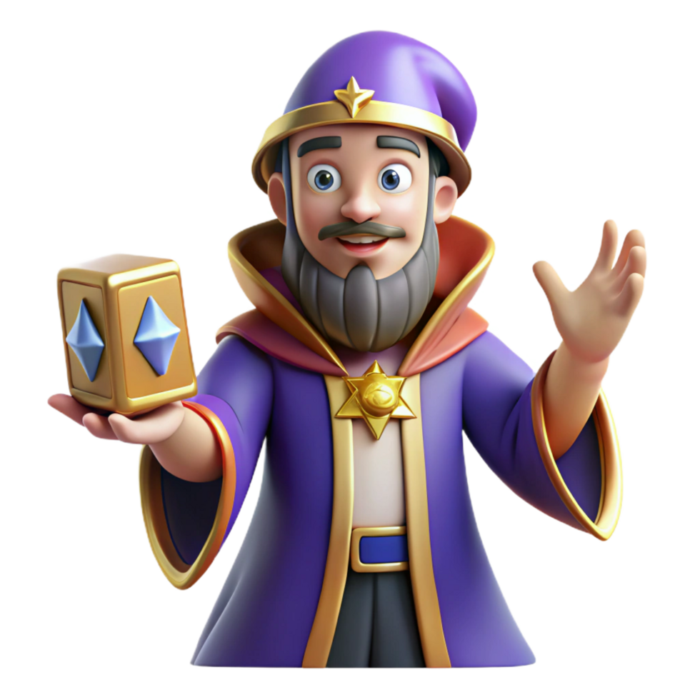 joyful wonderful Tarot card, The Magician, detailed imagery NO BACKGROUND with Transparent Background. exclusive png