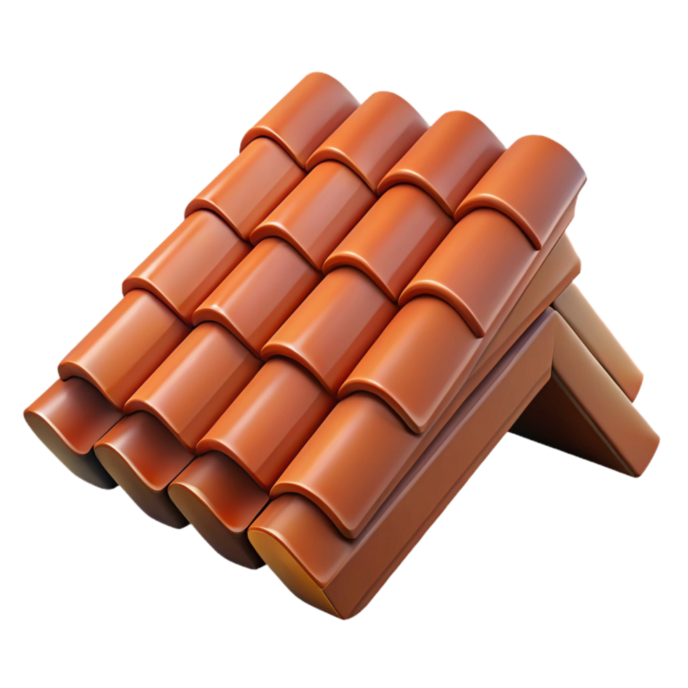 sought-after coastal Modern roof tile, clay, textured, NO BACKGROUND with Transparent Background. flawless png