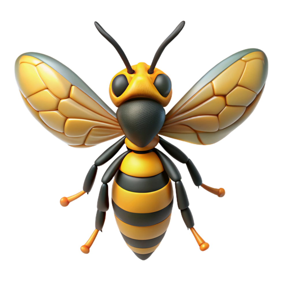 whimsical breathtaking A picture of a wasp NO BACKGROUND with Transparent Background. 8K png