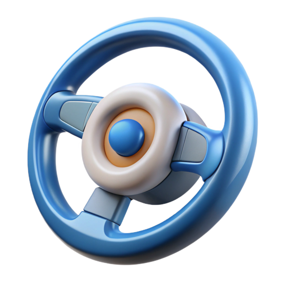 radiant whimsical urban A self-driving car steering wheel. NO BACKGROUND with Transparent Background. studio quality png