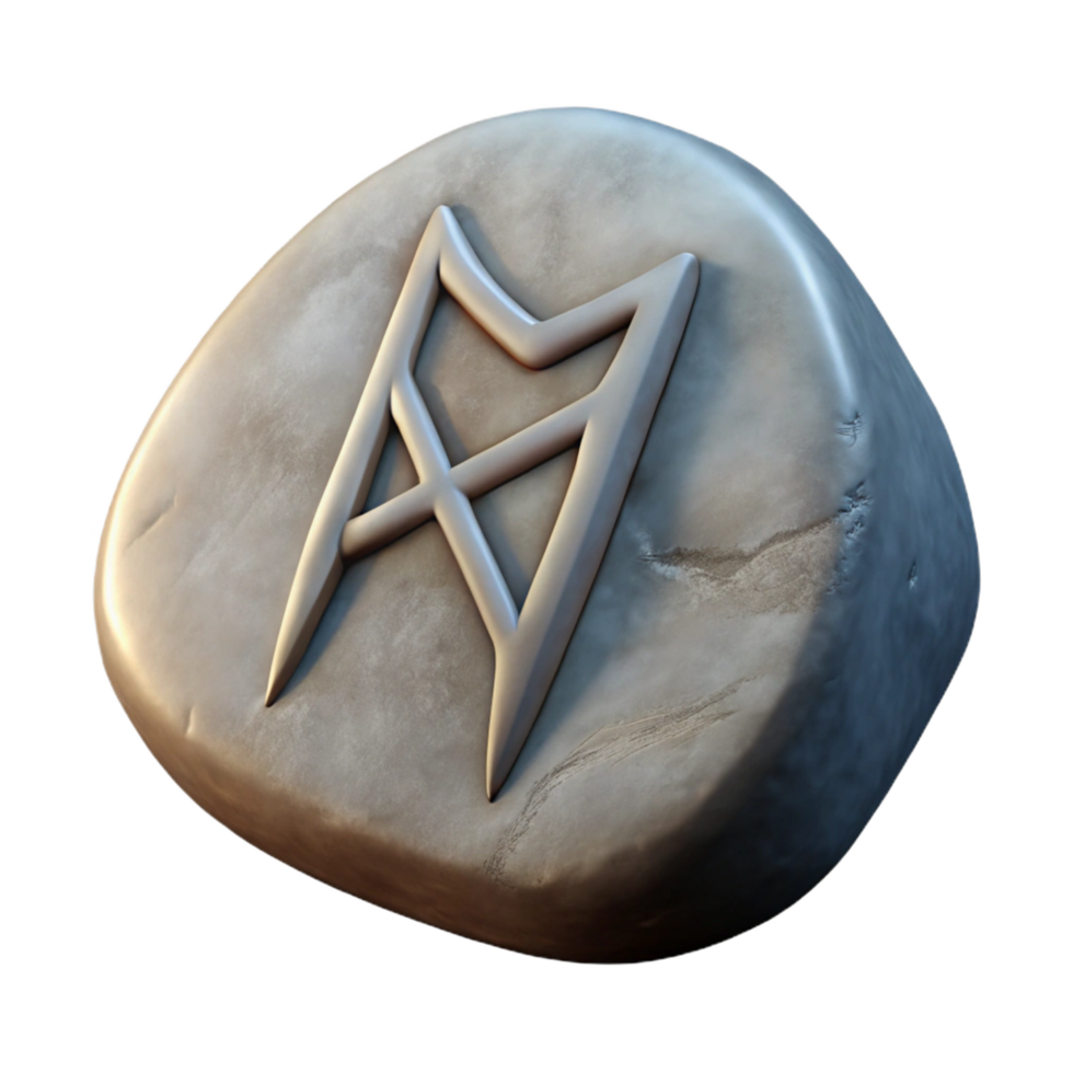 spectacular passionate surreal Viking Rune Stone, ancient inscription, NO BACKGROUND with Transparent Background. precision png