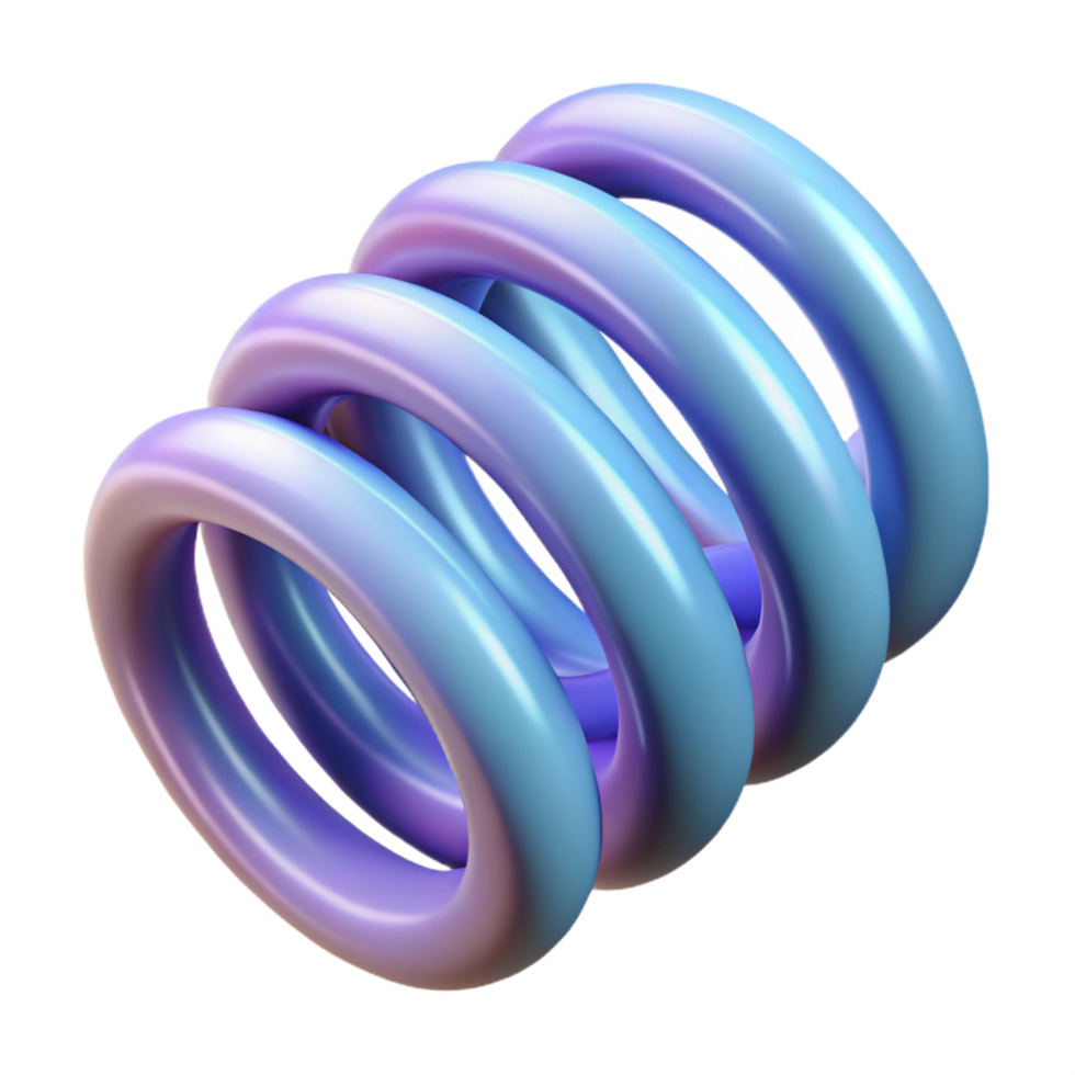 mesmerizing timeless A single spring, coiled tightly. NO BACKGROUND with Transparent Background. png