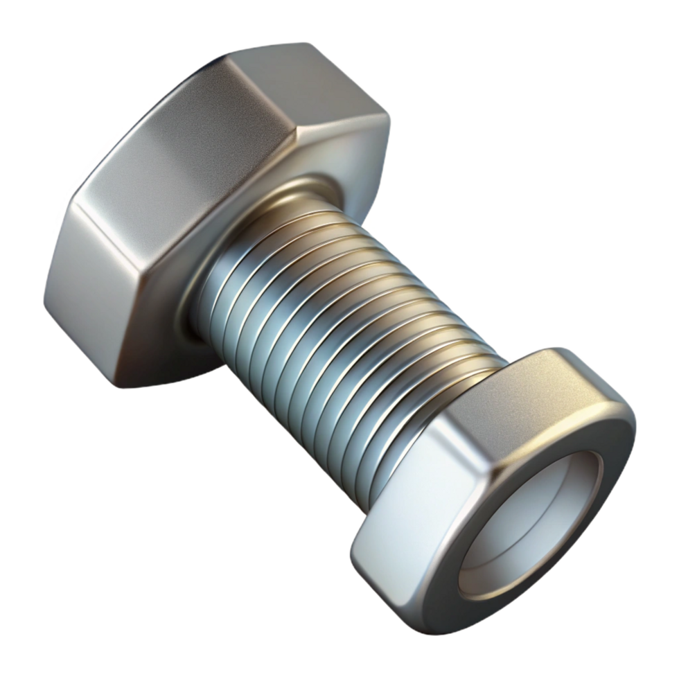 majestic baroque A single bolt, metallic with a hexagonal head. NO BACKGROUND with Transparent Background. 4K png
