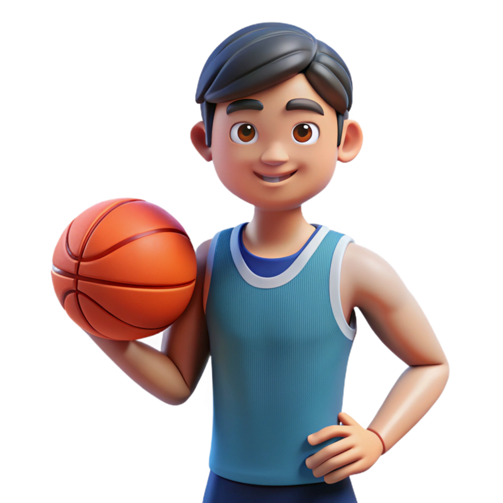 magnificent geometric Athlete, holding basketball, NO BACKGROUND with Transparent Background. authentic png
