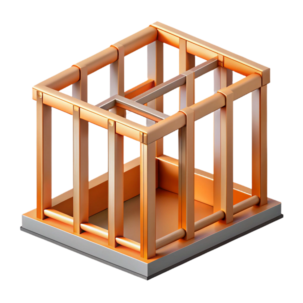 memorable bohemian Wall stud framing detail, NO BACKGROUND with Transparent Background. high quality png