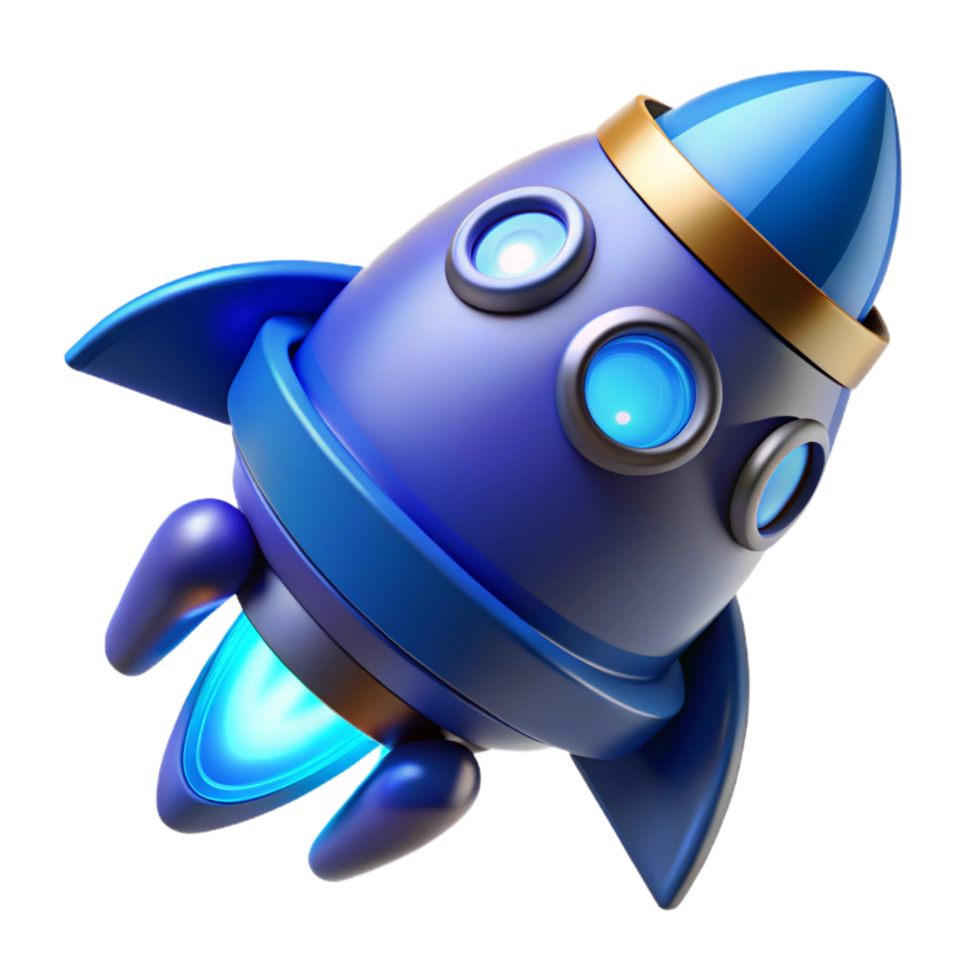 radiant exceptional Spaceship thruster, glowing blue, detailed mechanics, NO BACKGROUND with Transparent Background. png