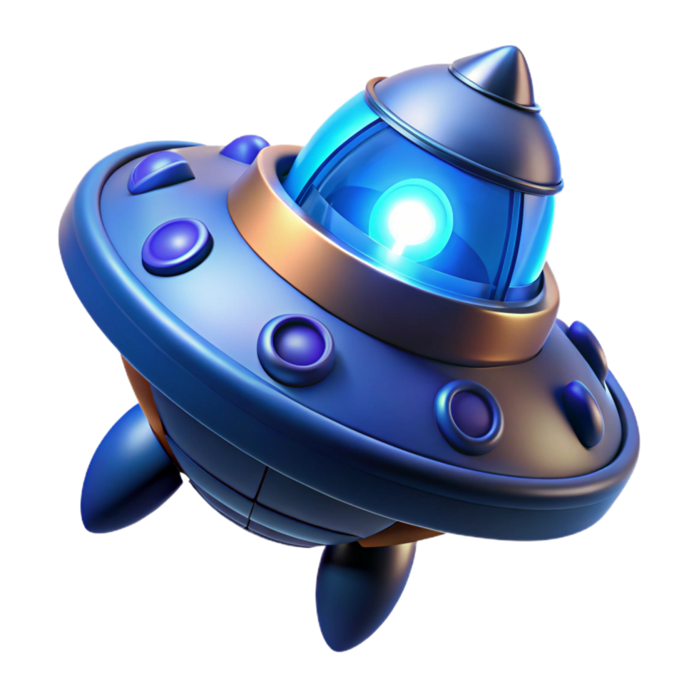 fascinating nordic Spaceship thruster, glowing blue, detailed mechanics, NO BACKGROUND with Transparent Background. expertly shot png