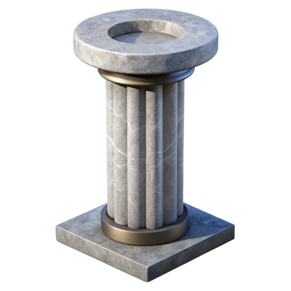 pristine dynamic nordic Concrete pillar, reinforced structure, NO BACKGROUND with Transparent Background. studio quality png
