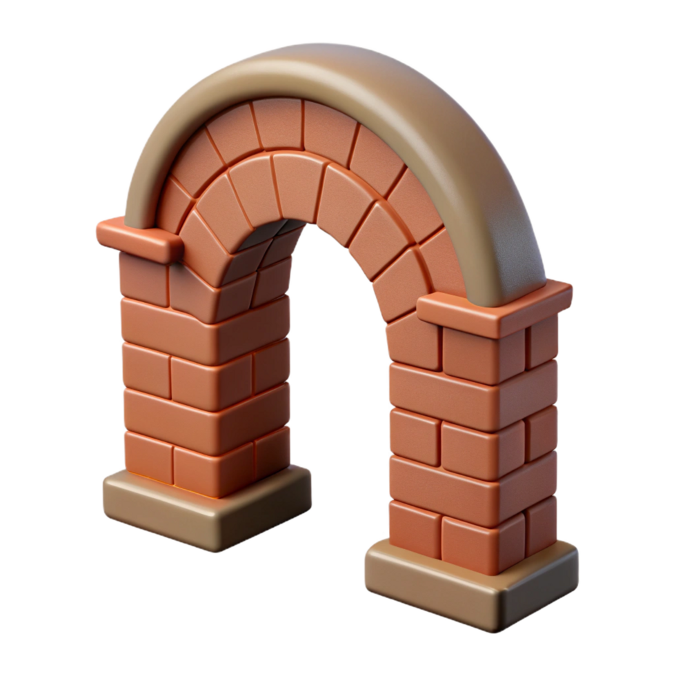sumptuous minimalist Brick arch, keystone detail, NO BACKGROUND with Transparent Background. original png