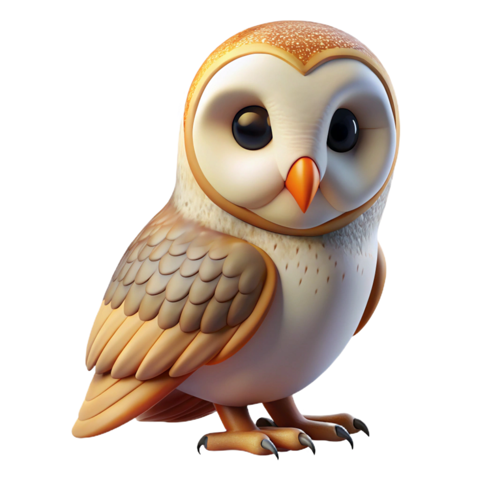 impressive joyful baroque A perched barn owl NO BACKGROUND with Transparent Background. refined png