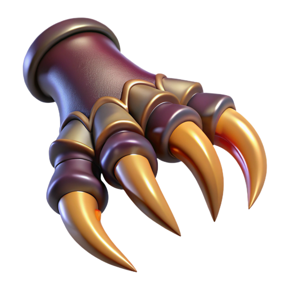 spectacular rare A fearsome dragon claw, sharp talons extended. NO BACKGROUND with Transparent Background. png