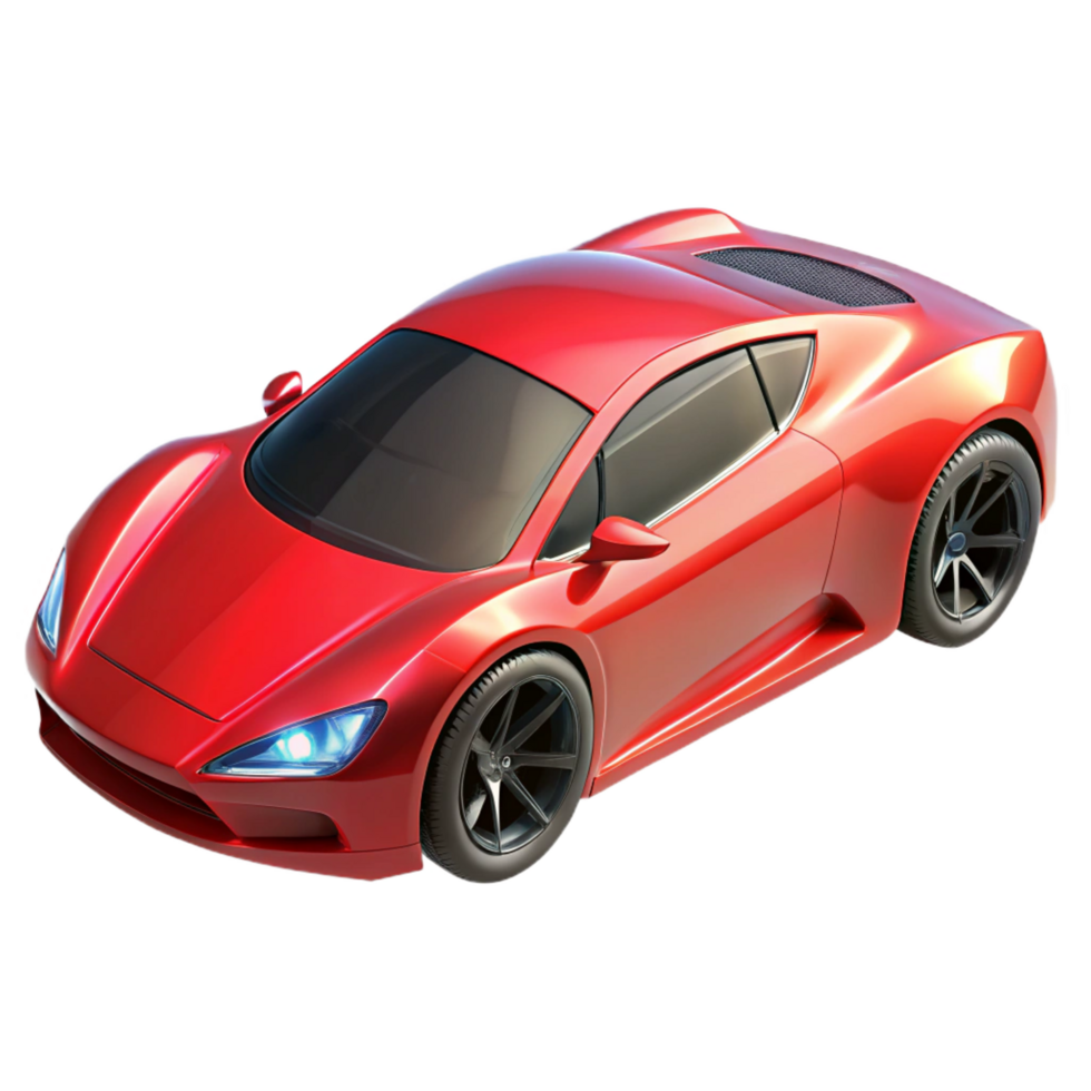 immaculate coveted Futuristic sports car, sleek, hovering, red, NO BACKGROUND with Transparent Background. png