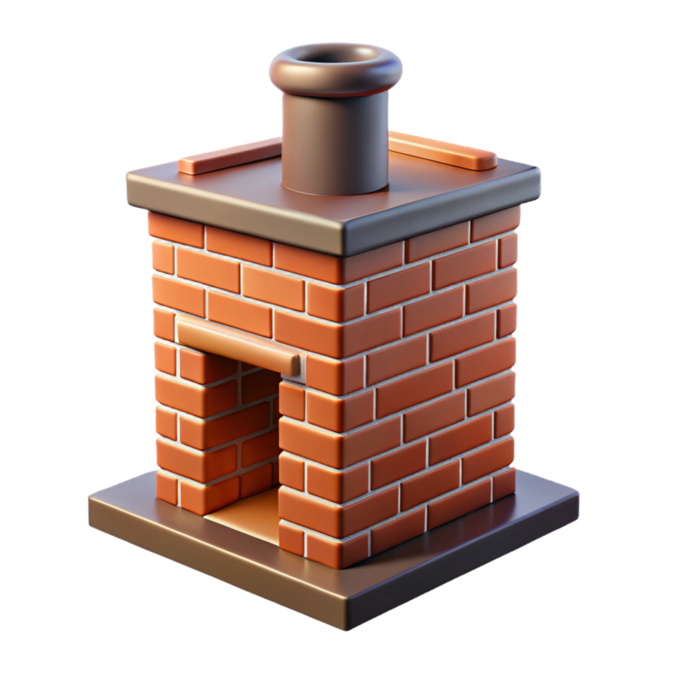 glorious inspired Brick chimney, traditional construction, NO BACKGROUND with Transparent Background. png