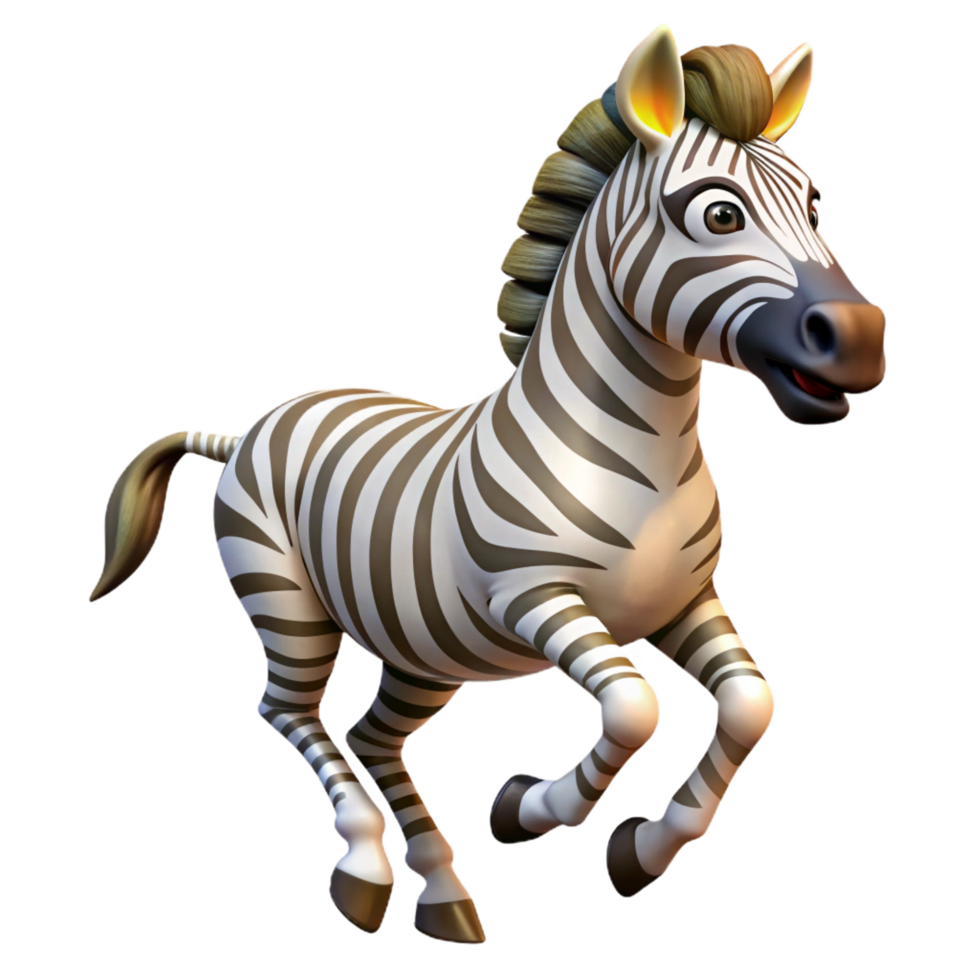 majestic unforgettable A galloping zebra, NO BACKGROUND with Transparent Background. png