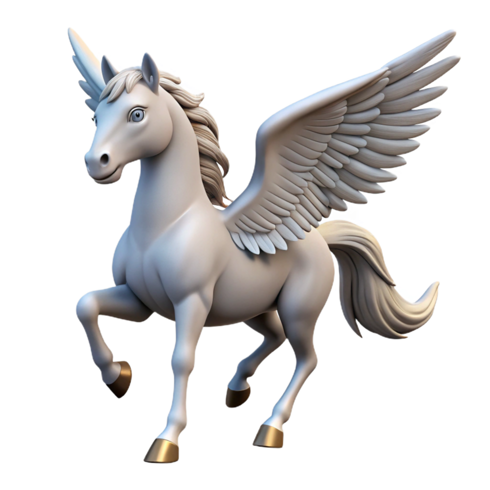playful splendid A majestic pegasus, wings spread wide. NO BACKGROUND with Transparent Background. elite png