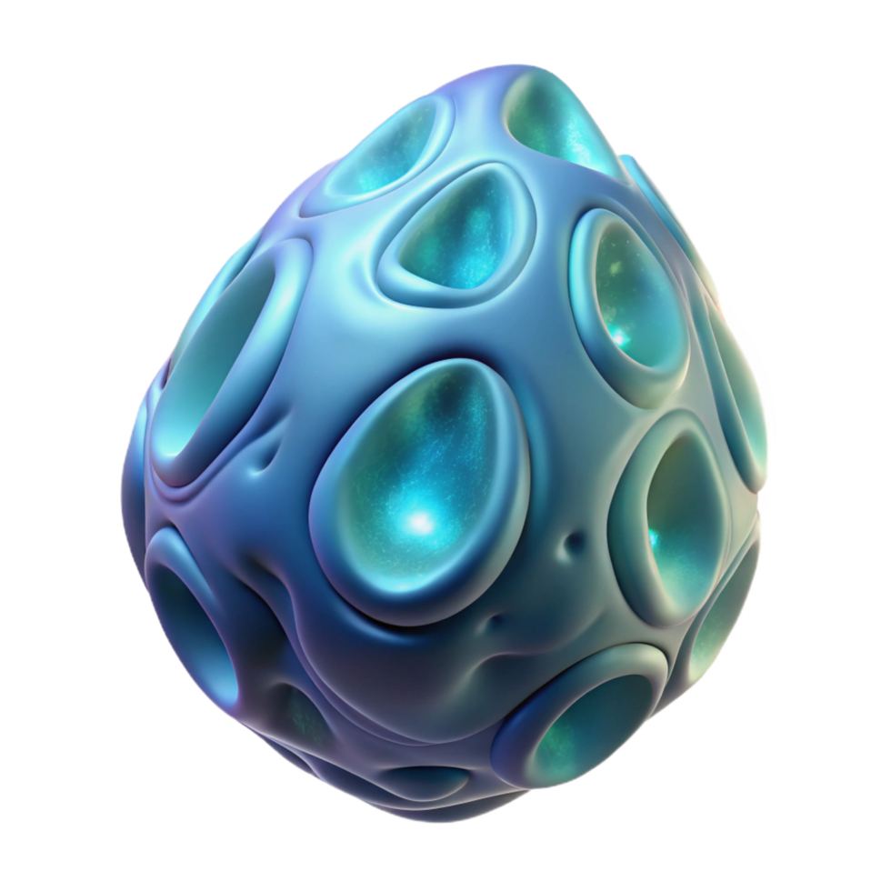 striking notable Alien egg sac, pulsating, translucent, bioluminescent, NO BACKGROUND with Transparent Background. png