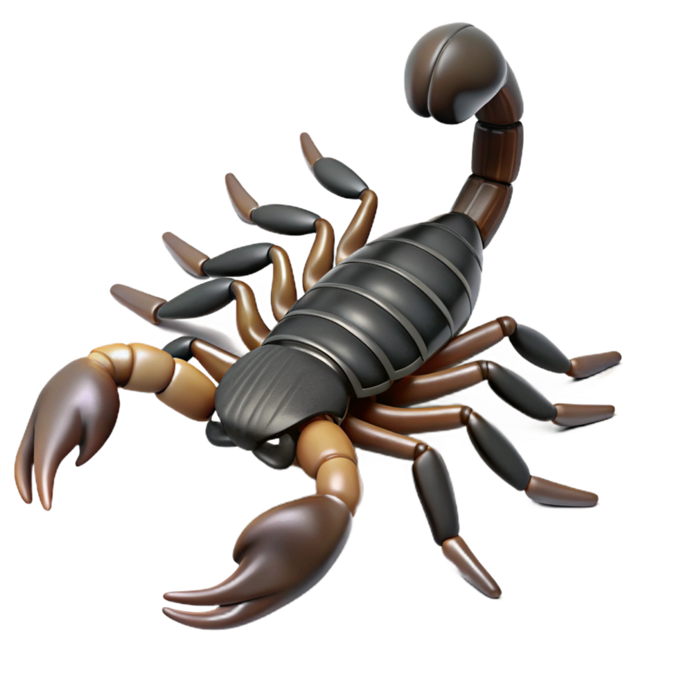 picturesque impressionist A Scorpion. NO BACKGROUND with Transparent Background. crisp png