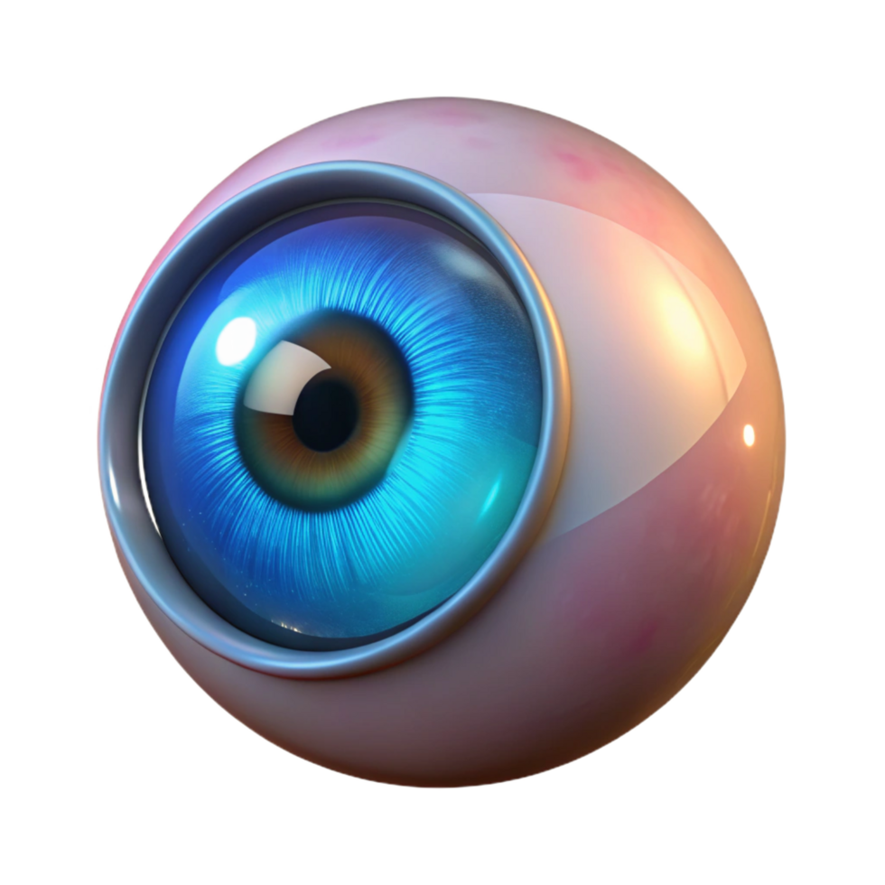 iconic impressionist A single, realistic human eye with a magical glow. NO BACKGROUND with Transparent Background. flawless png