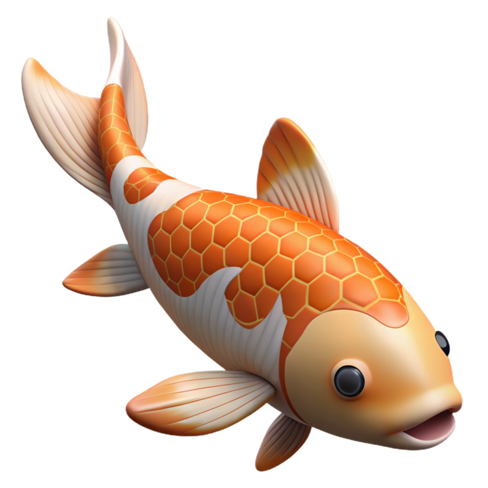 picturesque iconic A swimming koi fish NO BACKGROUND with Transparent Background. png