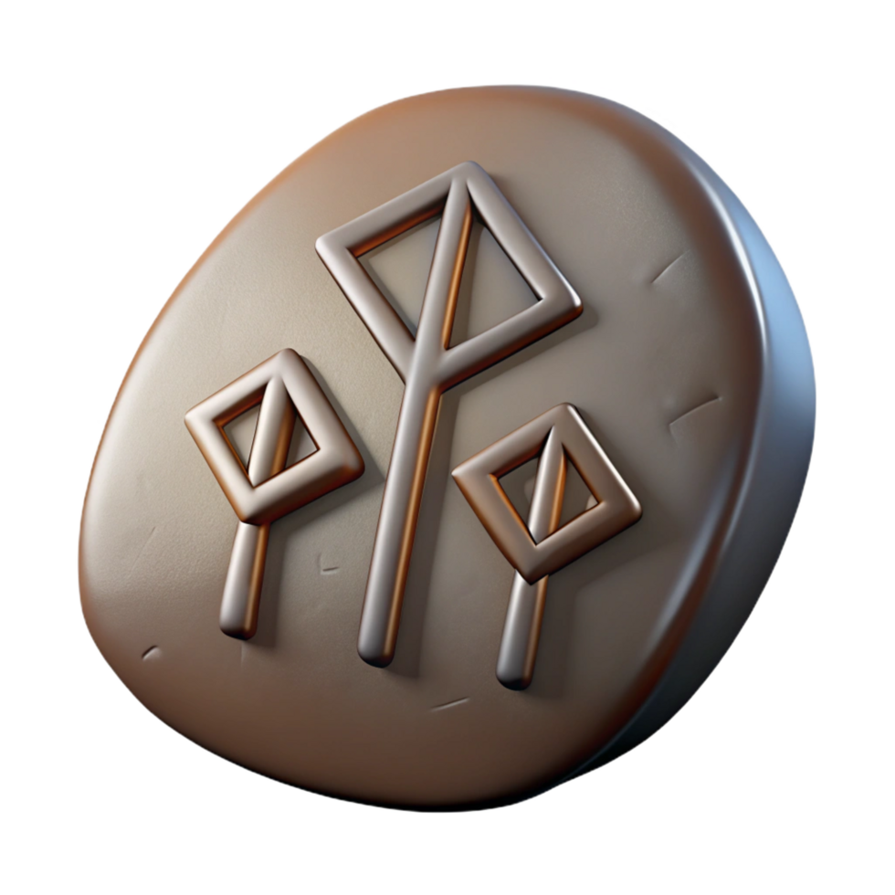 intense breathtaking Viking Rune Stone, ancient inscription, NO BACKGROUND with Transparent Background. artisan png