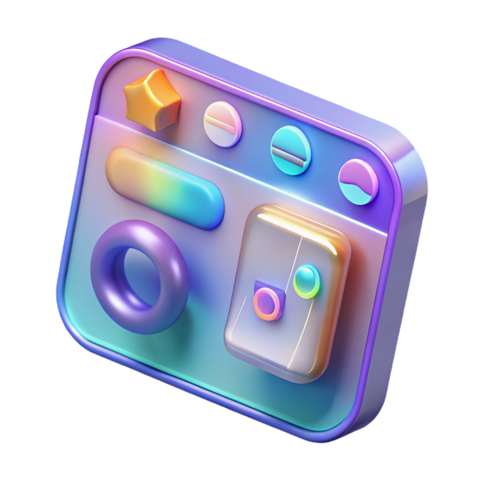quintessential urban Holographic user interface with interactive icons and buttons NO BACKGROUND with Transparent Background. artisan png