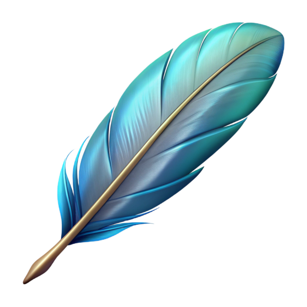 nostalgic striking Feather NO BACKGROUND with Transparent Background. ultra HD png