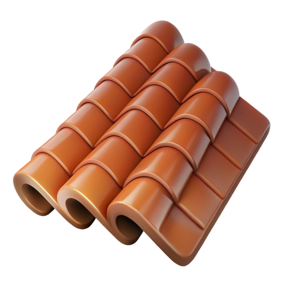 whimsical radiant Terracotta roof tile texture, NO BACKGROUND with Transparent Background. museum quality png