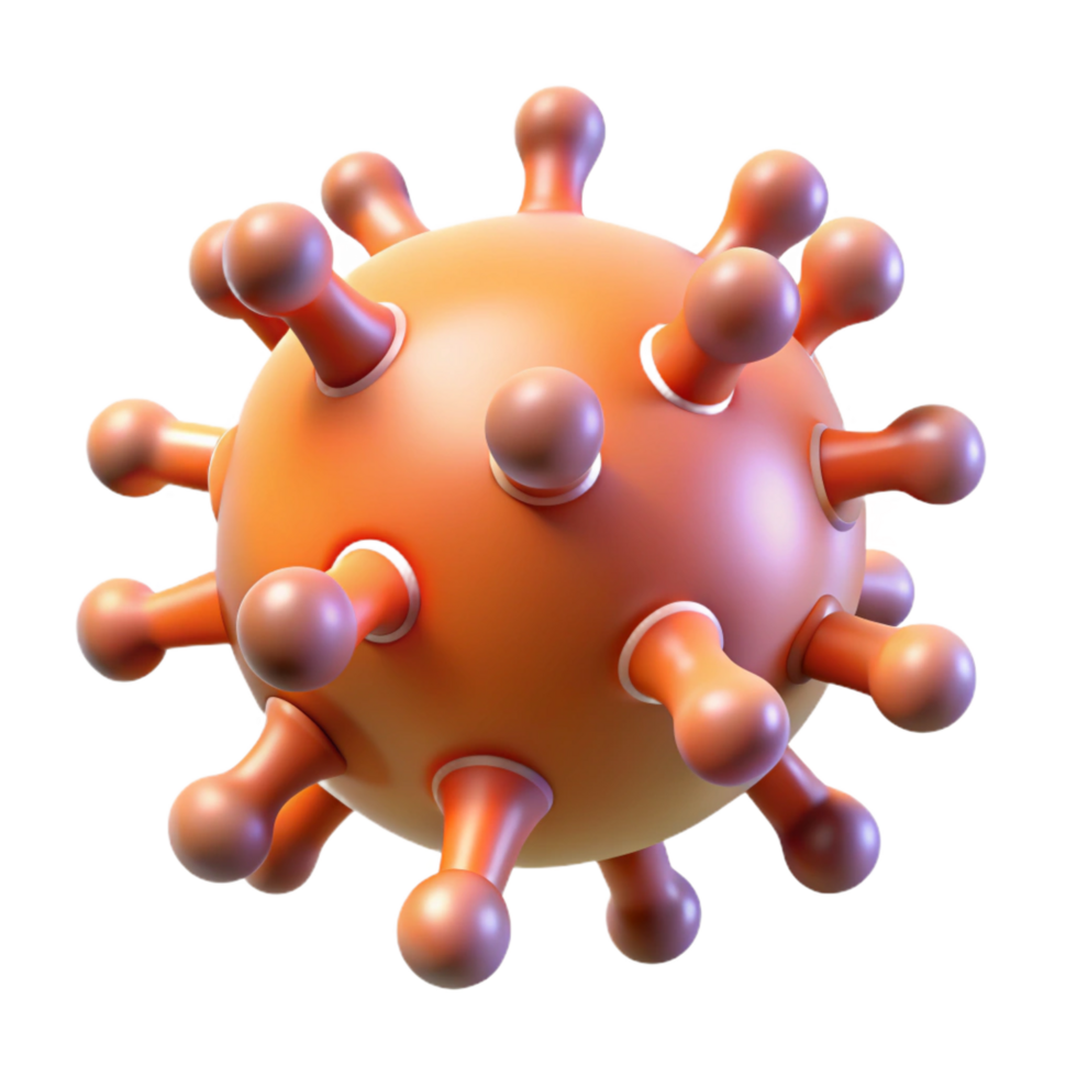 rare rustic A levitating, abstract virus with spiky protrusions. NO BACKGROUND with Transparent Background. top-tier png