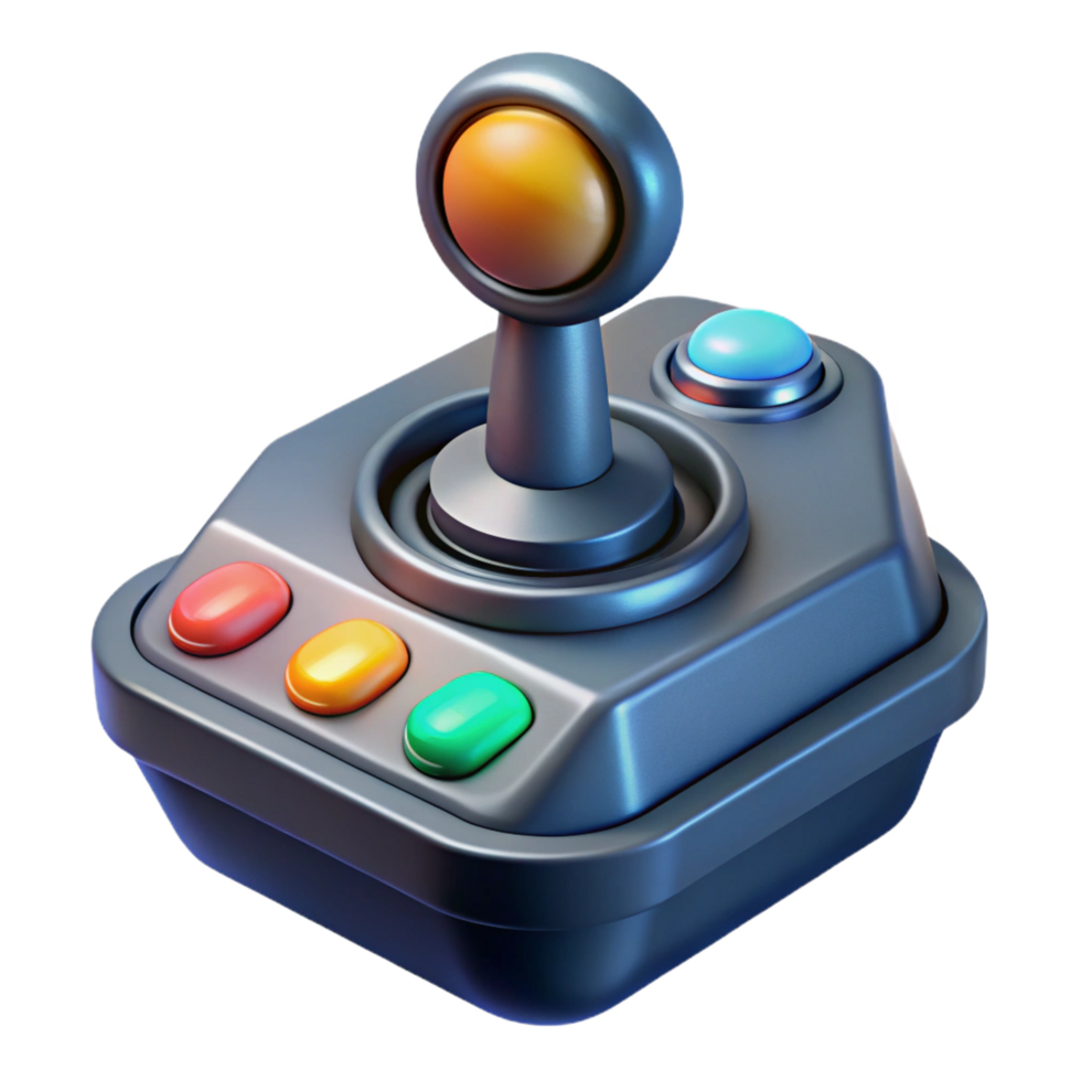 serene unforgettable Spaceship cockpit control stick with glowing buttons NO BACKGROUND with Transparent Background. png