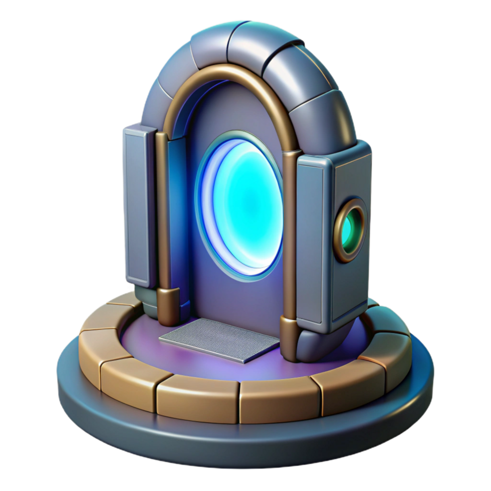 romantic elegant Portable teleportation device with shimmering portal NO BACKGROUND with Transparent Background. premium png