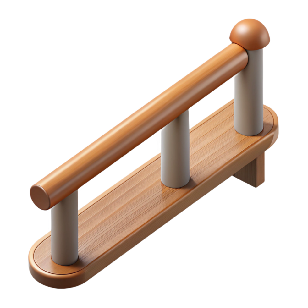 romantic radiant Handrail, wooden, wall-mounted, NO BACKGROUND with Transparent Background. detailed png