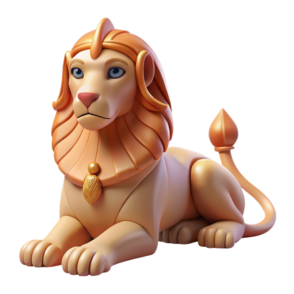 gorgeous impressionist Sphinx, mythical creature with lion body and human head NO BACKGROUND with Transparent Background. 8K png