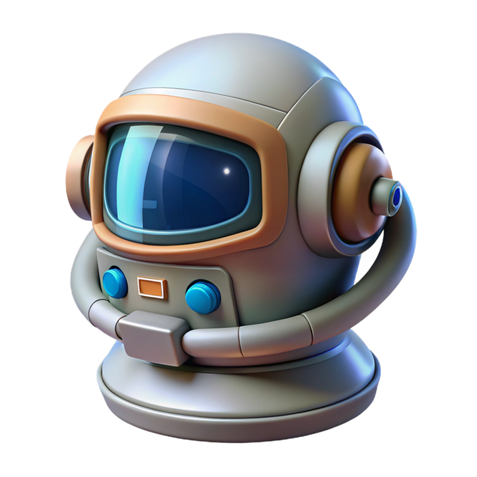 picturesque calm elegant Advanced spacesuit helmet with a HUD display NO BACKGROUND with Transparent Background. fine detail png
