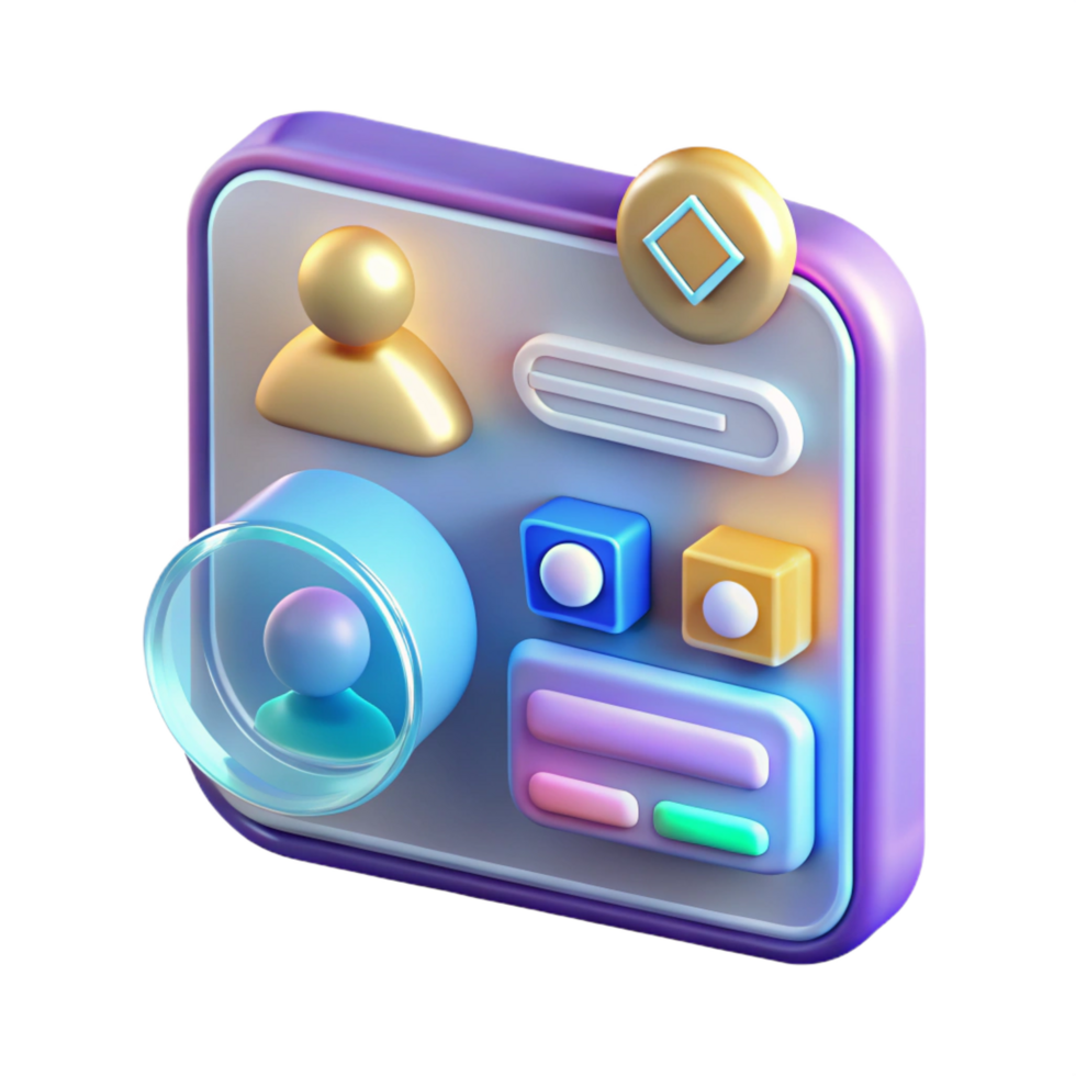 radiant unparalleled Holographic user interface with interactive icons and buttons NO BACKGROUND with Transparent Background. png