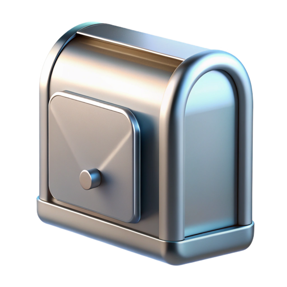 joyful stunning Modern mailbox, stainless steel, wall-mounted, NO BACKGROUND with Transparent Background. precision png