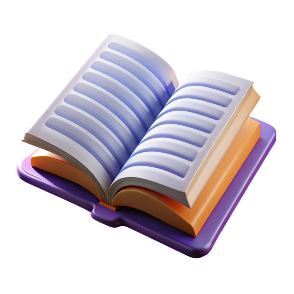 splendid futuristic Open book, NO BACKGROUND with Transparent Background. perfect clarity png
