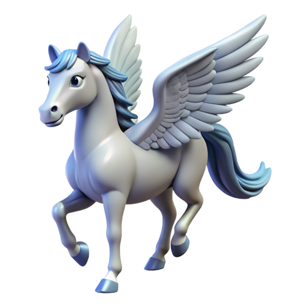 stunning iconic Pegasus, winged horse, NO BACKGROUND with Transparent Background. png